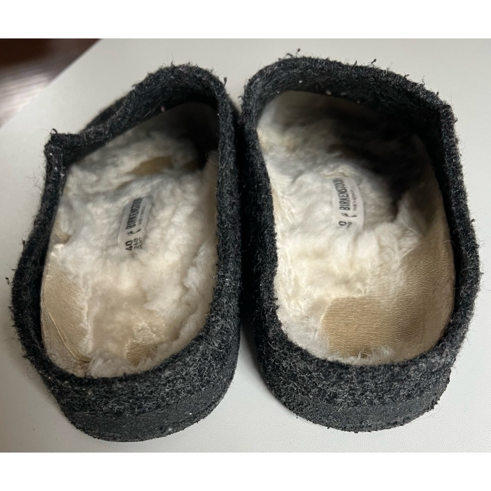 Birkenstock Zermatt Wool Charcoal Gray Mules Slippers 40 - Picture 5 of 12
